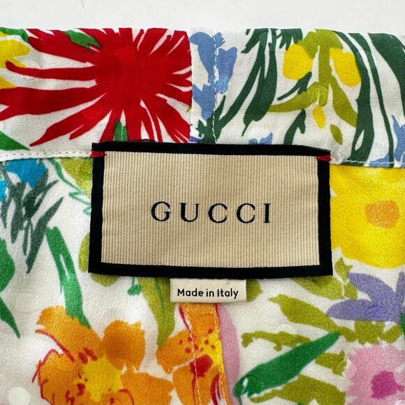 Gucci x Ken Scott Silk Twill Floral Pants Cropped XS Multicolor Flora - Picture 12 of 13